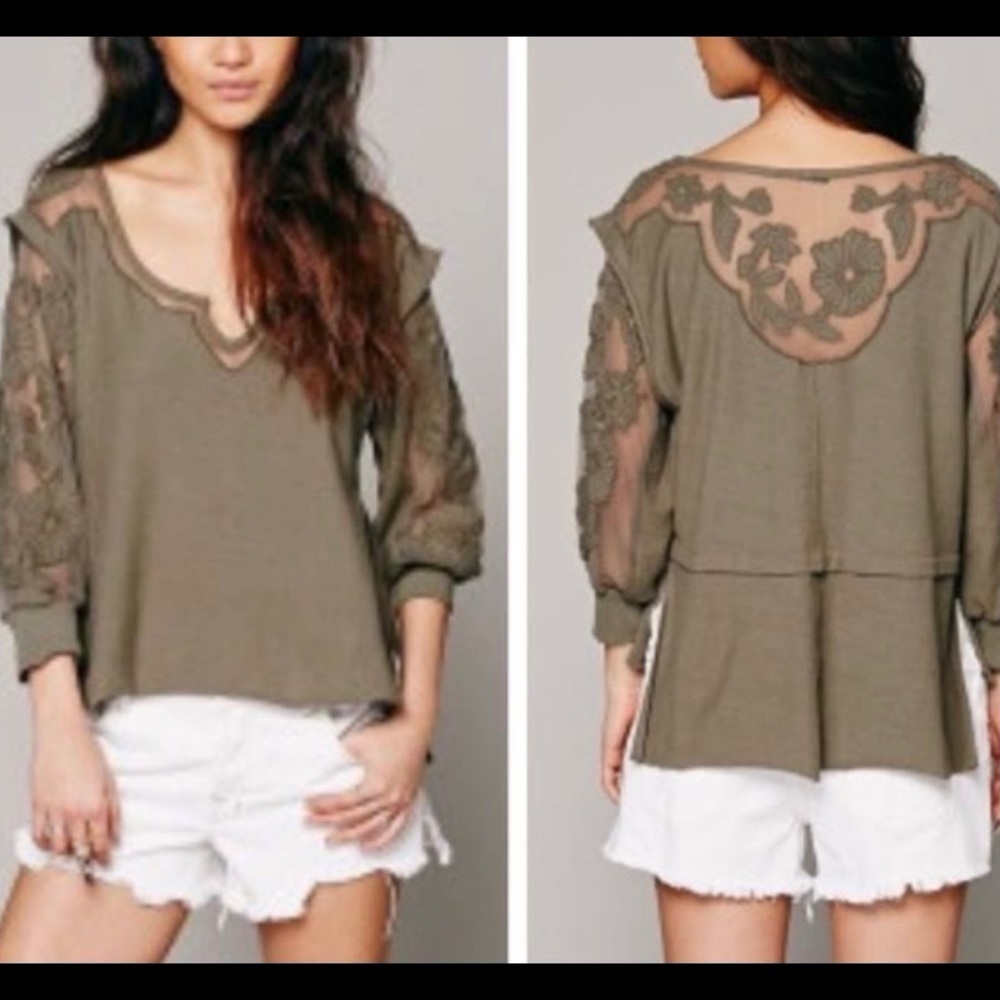 Free People New Romantics Tropicali Tee size S